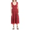 Max Studio Mesh Sleeveless Maxi Dress In Rosewood