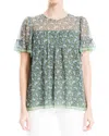 Max Studio Mesh Top In Green