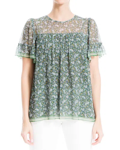 Max Studio Mesh Top In Green