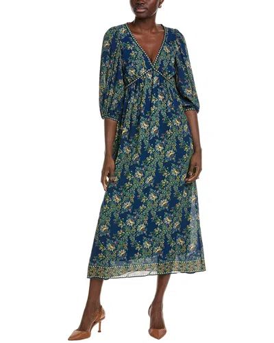 Max Studio Midi Dress In Blue