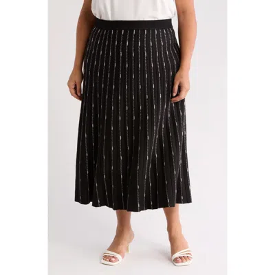 Max Studio Midi Sweater Skirt In Black