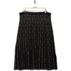 Max Studio Midi Sweater Skirt In Black/ivory Fading Stripe