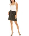 Max Studio Faux Leather Miniskirt In Black