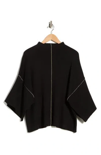 Max Studio Mock Neck Elbow-length Sleeve Sweater In Multi