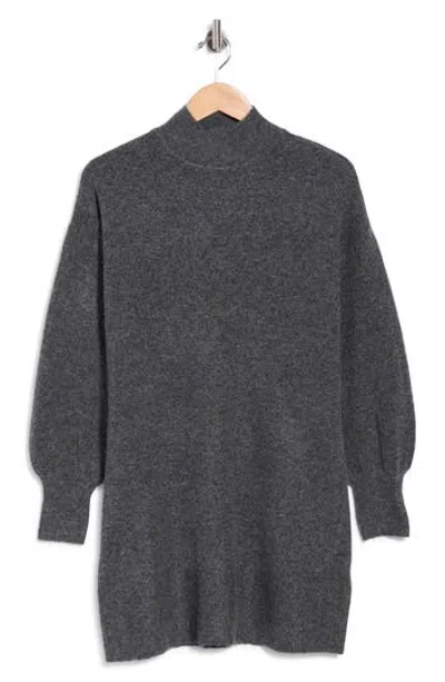 Max Studio Mock Neck Long Sleeve Sweater Dress In Gray