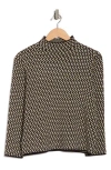 Max Studio Check Mock Neck Sweater In Black