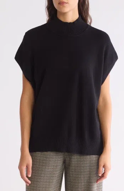 Max Studio Mock Neck Sweater In Black-black