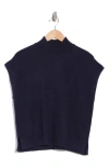Max Studio Mock Neck Sweater In Dark Navy