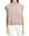 Max Studio Mock Neck Fine Gauge Short Sleeve Sweater In Multi