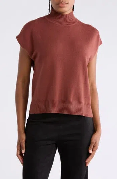Max Studio Mock Neck Sweater In Pink