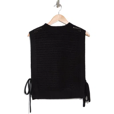 Max Studio Mock Neck Sweater Vest In Black