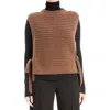 Max Studio Mock Neck Sweater Vest In Brown As Is