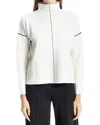 Max Studio Mock Neck Sweater In White