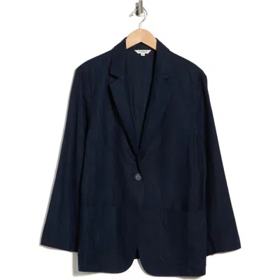 Max Studio One Button Blazer In Blue