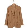 Max Studio One Button Blazer In Brown