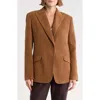 Max Studio One-button Corduroy Blazer In Brown