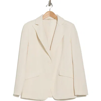 Max Studio One-button Corduroy Blazer In Cream