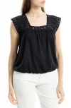 Max Studio Open Stitch Square Neck Top