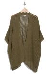 Max Studio Open Weave Cardigan In Army