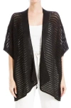 Max Studio Open Weave Cardigan In Black