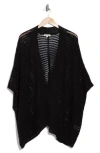 Max Studio Open Weave Cardigan In Black