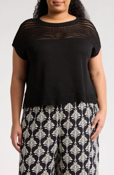 MAX STUDIO MAX STUDIO OPEN WEAVE DOLMAN SWEATER