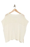 Max Studio Open Weave Dolman Sweater In Ivory