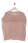 Max Studio Open Weave Dolman Sweater In Brown