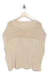 Max Studio Open Weave Dolman Sweater In Oyster