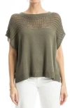 Max Studio Open Weave Dolman Tank In Army