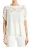Max Studio Open Weave Dolman Tank In Ivory