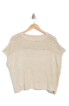 Max Studio Open Weave Dolman Tank In Oyster