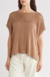 Max Studio Open Weave Dolman Tank In Vicuna