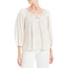 Max Studio Openwork Bubble Sleeve Top