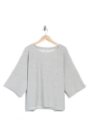 Max Studio Ottoman Rib Dolman Sleeve Sweater In Light Heather Gray