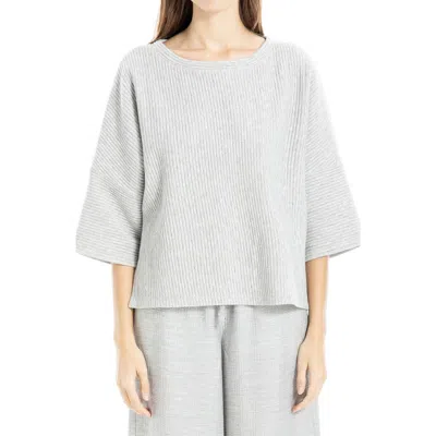 Max Studio Ottoman Rib Dolman Sleeve Sweater In Light Heather Gray