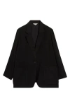 Max Studio Oversize Brushed Twill Blazer In Black