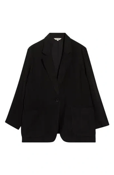 Max Studio Oversize Brushed Twill Blazer In Black
