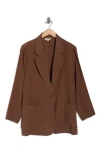 Max Studio Oversize Brushed Twill Blazer In Brown