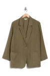 Max Studio Oversize Brushed Twill Blazer In Brown