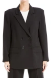 Max Studio Oversize Double Breasted Blazer In Black