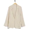 Max Studio Oversize Pinstripe One-button Blazer In Neutral