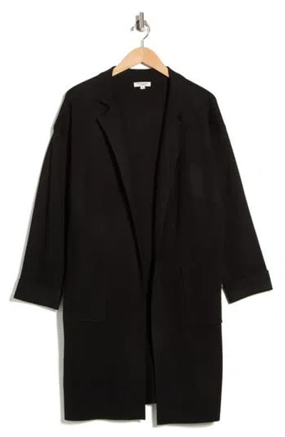 Max Studio Patch Pocket Long Cardigan In Black