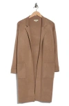 Max Studio Patch Pocket Long Cardigan In Brown