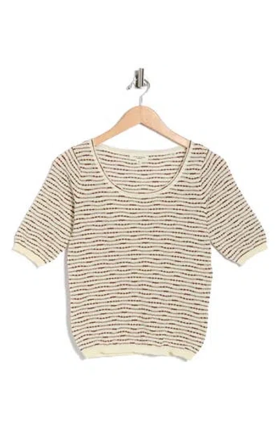 Max Studio Pattern Elbow Sleeve Sweater In Multi