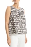 Max Studio Patterned Cotton Blend Tank
