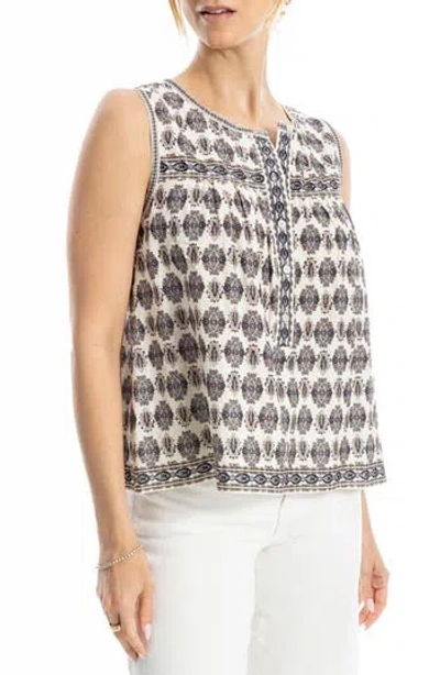 Max Studio Patterned Cotton Blend Tank