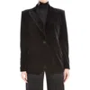 Max Studio Peak Lapel Velvet Blazer In Black