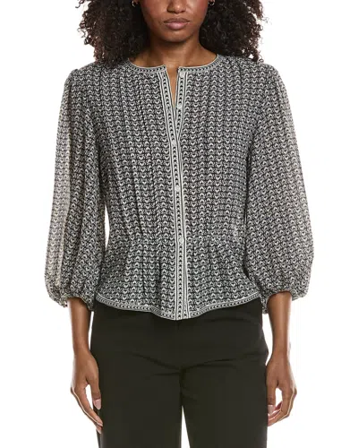 Max Studio Peplum Top In Black