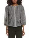 Max Studio Peplum Top In Gray